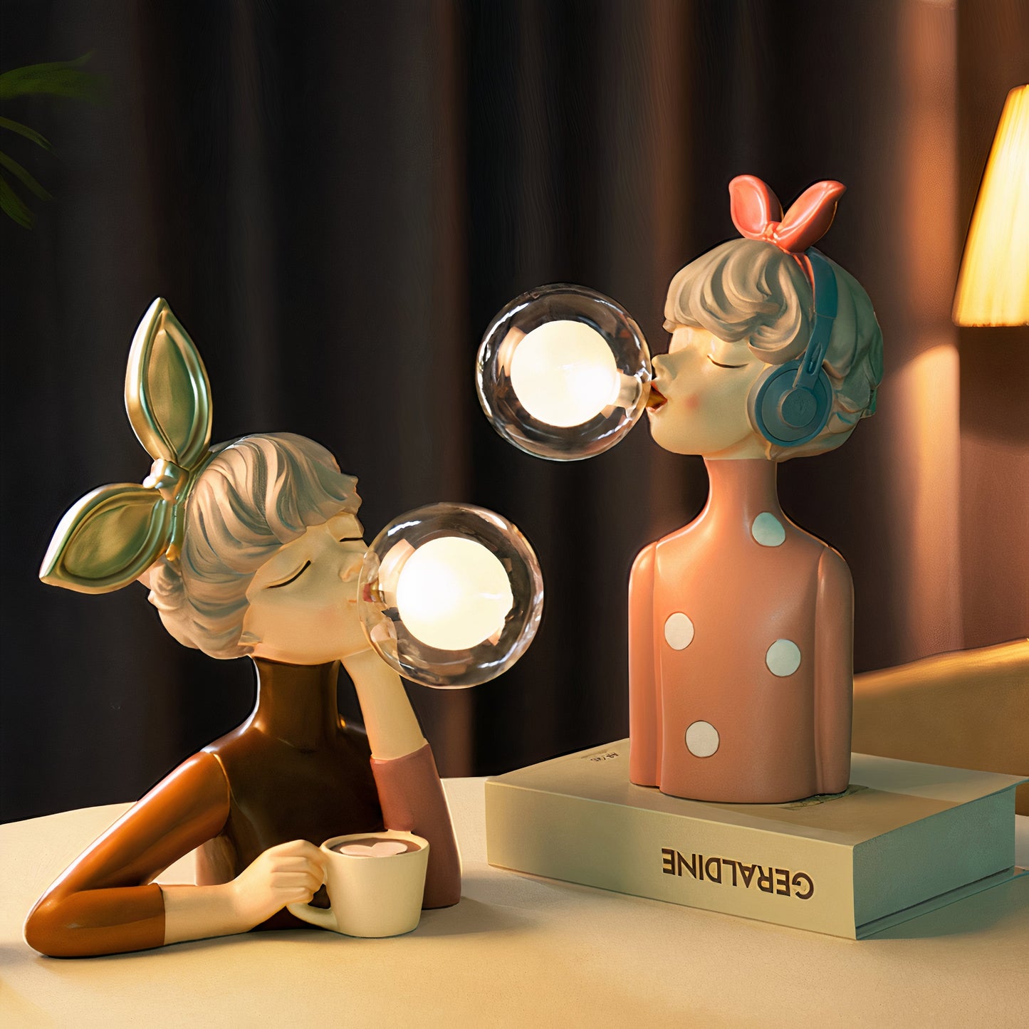 ArtCraft - Bubble Girl natlampe bordlampe i resin