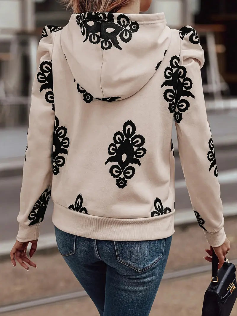 Faelyn - Elegant hættetrøje med geometrisk print til kvinder