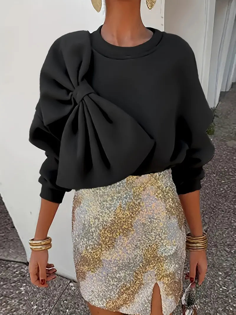 Maia - Sweatshirt med rund hals og blomstermønster