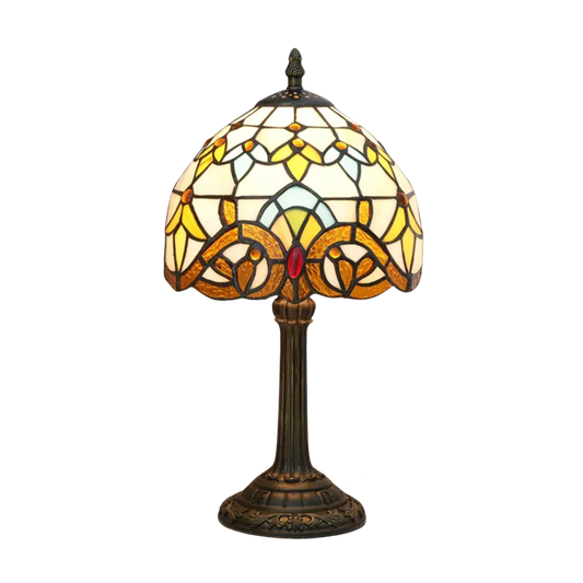 LuminaTiffany - Tiffany-glasbordlampe med smukt farvet glasdesign