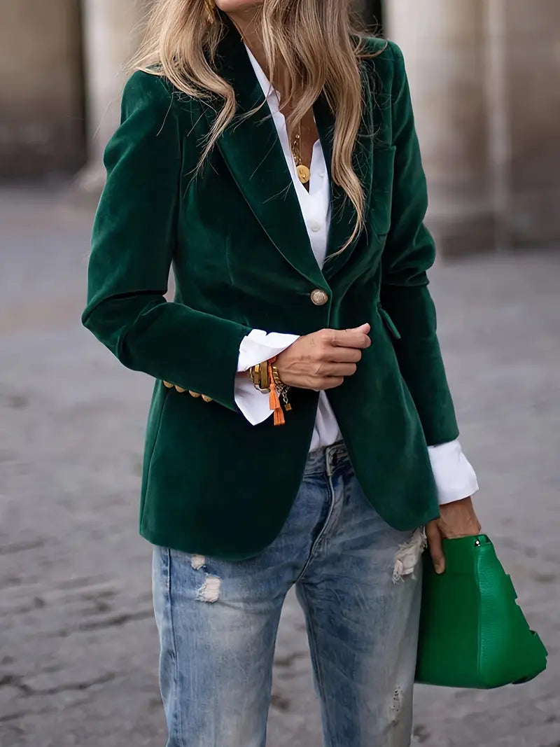 Ayla - Elegant fløjlsblazer til damer | Klassisk design sikrer tidløs elegance