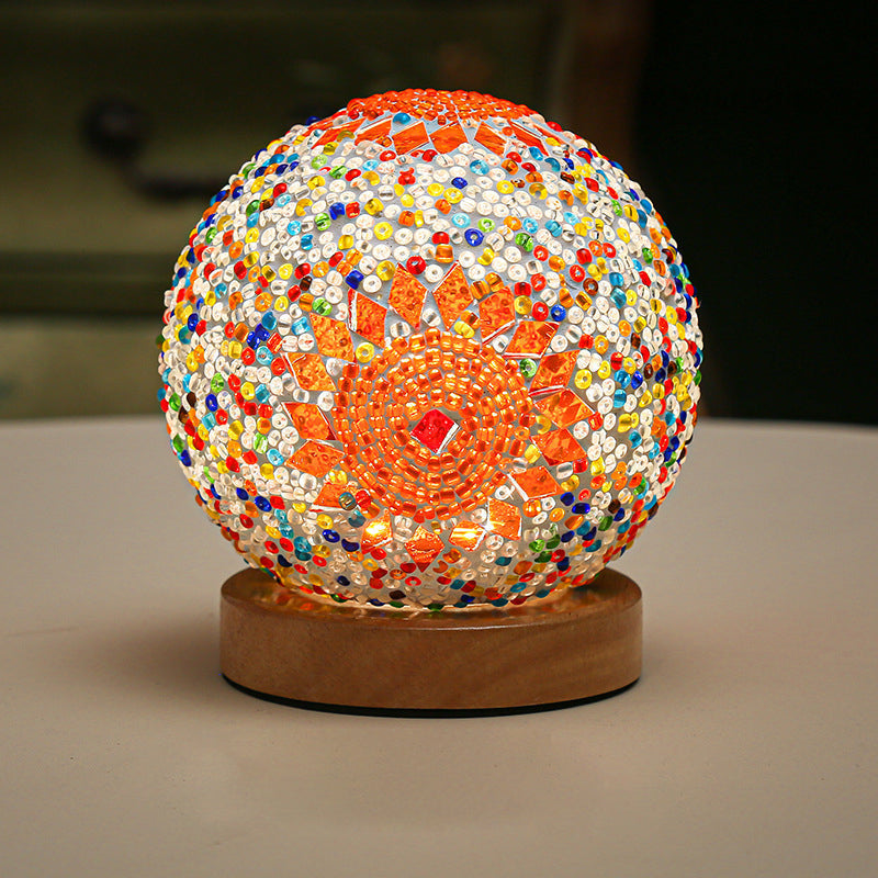 Dimbare Sferiske Bordlampe i Glas med Bohemian Design – Perfekt til Stuen og Natbordet-5
