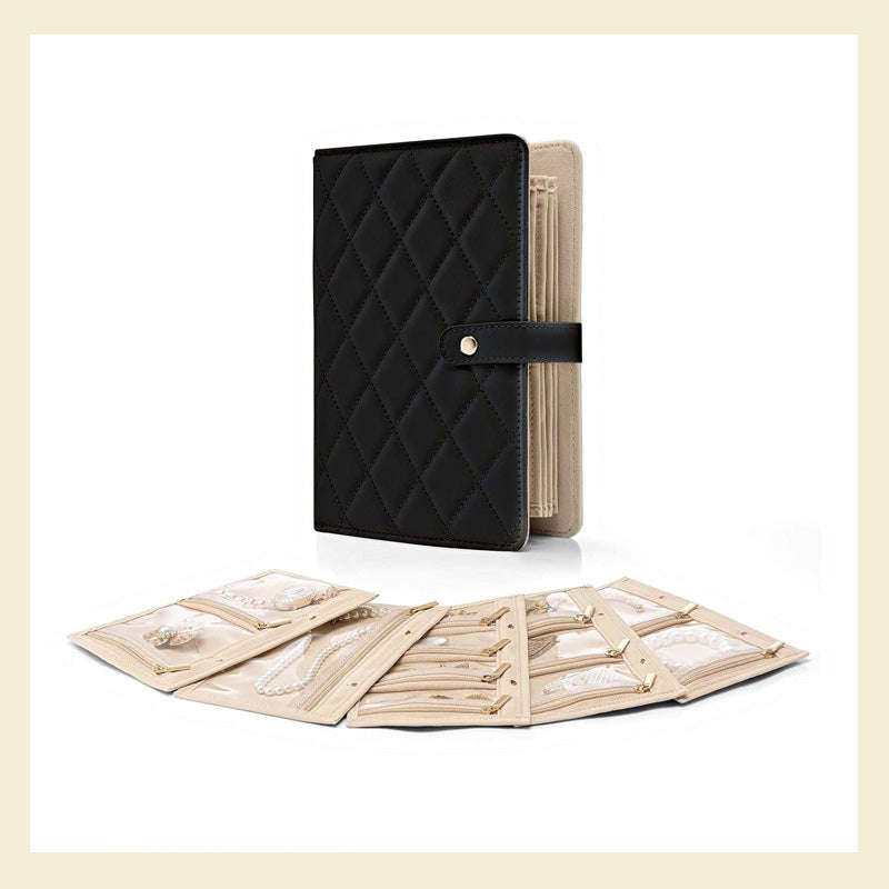 GlamFold Smykkeorganizer | Foldbar & Kompakt | Vandafvisende & Blød Velour | Rejsevenlig