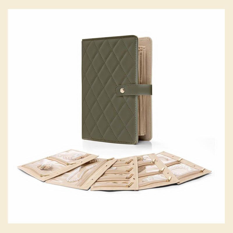 GlamFold Smykkeorganizer | Foldbar & Kompakt | Vandafvisende & Blød Velour | Rejsevenlig