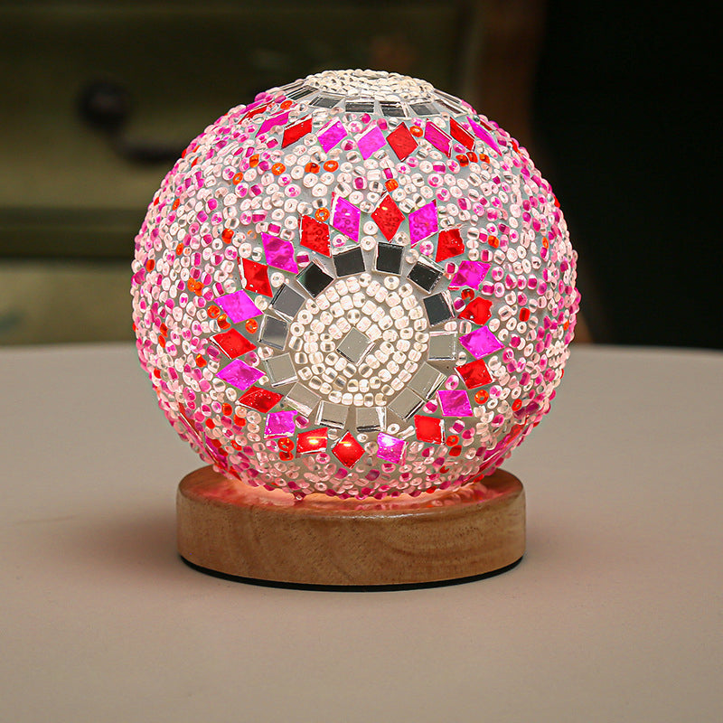 Variant image for Dimbare Sferiske Bordlampe i Glas med Bohemian Design – Perfekt til Stuen og Natbordet-3