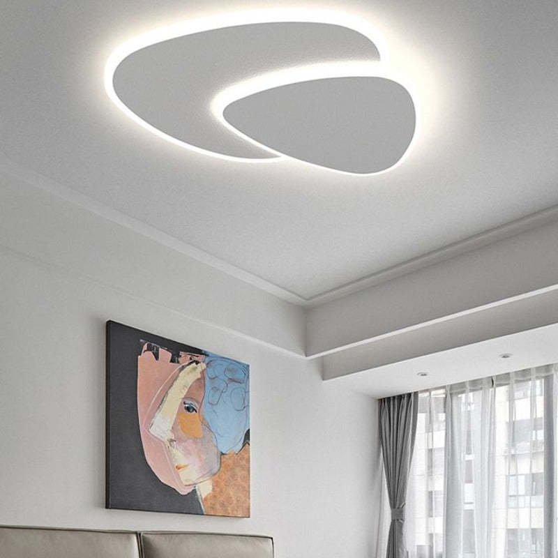 Moderne LED Plafondlampe i Hvid Metal og Akryl – Elegant Indendørs Belysning til Stue og Soveværelse-4