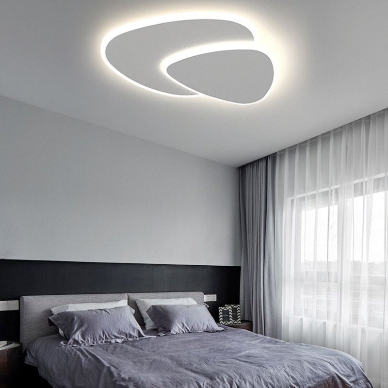 Moderne LED Plafondlampe i Hvid Metal og Akryl – Elegant Indendørs Belysning til Stue og Soveværelse-5