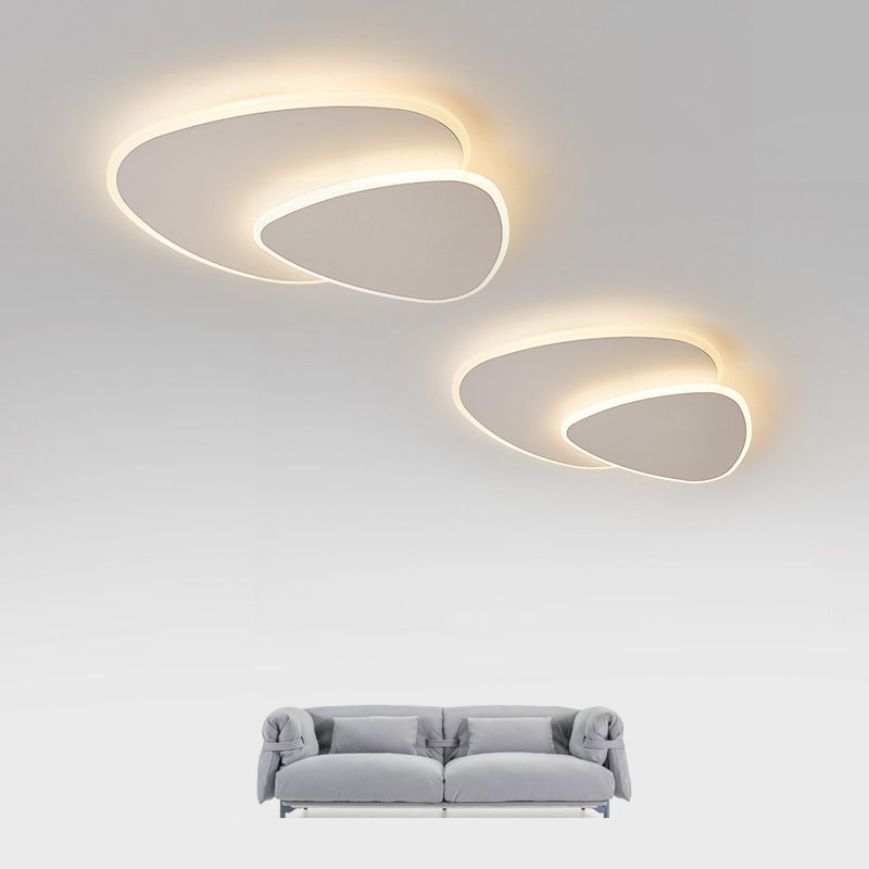Moderne LED Plafondlampe i Hvid Metal og Akryl – Elegant Indendørs Belysning til Stue og Soveværelse-3