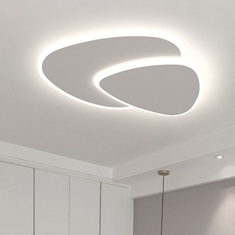 Moderne LED Plafondlampe i Hvid Metal og Akryl – Elegant Indendørs Belysning til Stue og Soveværelse-6