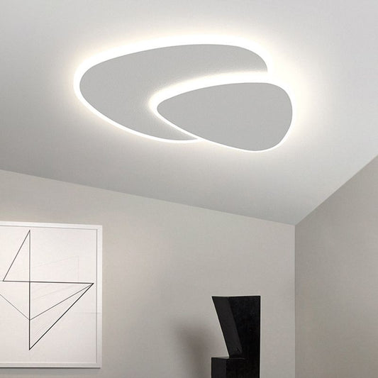 Moderne LED Plafondlampe i Hvid Metal og Akryl – Elegant Indendørs Belysning til Stue og Soveværelse-1