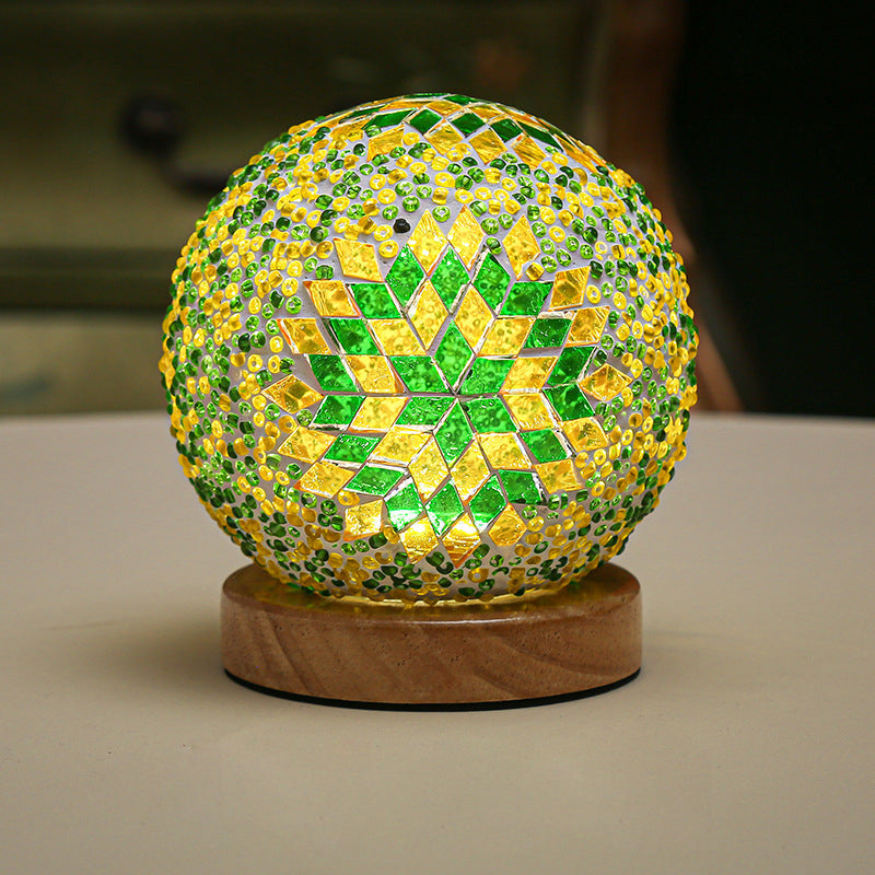 Variant image for Dimbare Sferiske Bordlampe i Glas med Bohemian Design – Perfekt til Stuen og Natbordet-4