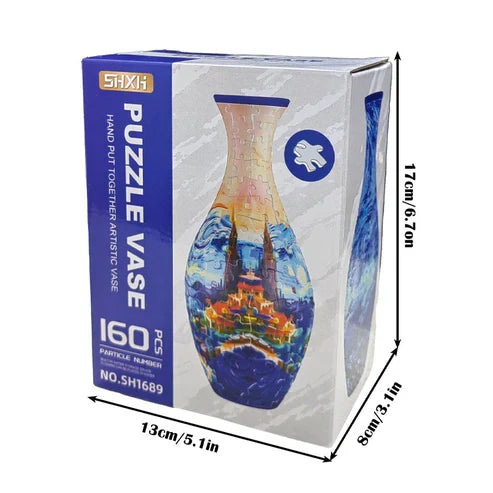 EcoBloom - 3D Puzzle Vase - Dekorativ blomstervase med aftagelig vandbeholder