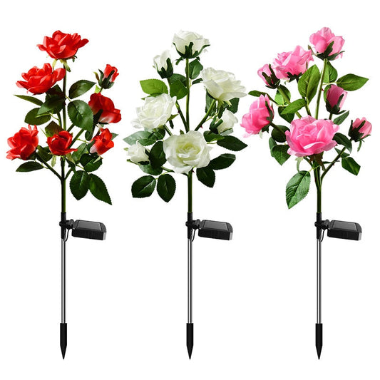 LumiRose - Solar LED rosenblomst natlampe til haven