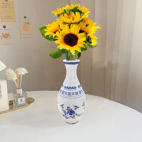 EcoBloom - 3D Puzzle Vase - Dekorativ blomstervase med aftagelig vandbeholder