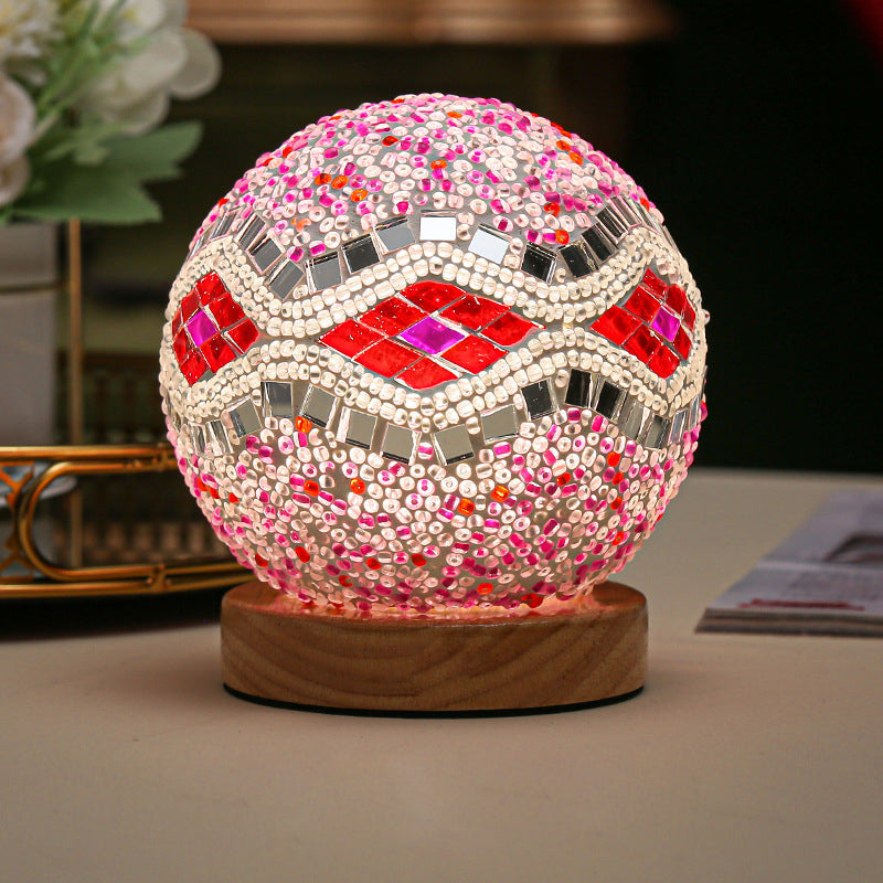 Variant image for Dimbare Sferiske Bordlampe i Glas med Bohemian Design – Perfekt til Stuen og Natbordet-7