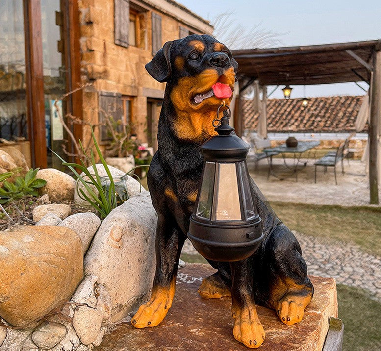 LumiPup - Solcelledrevet hundestatue med LED-lys