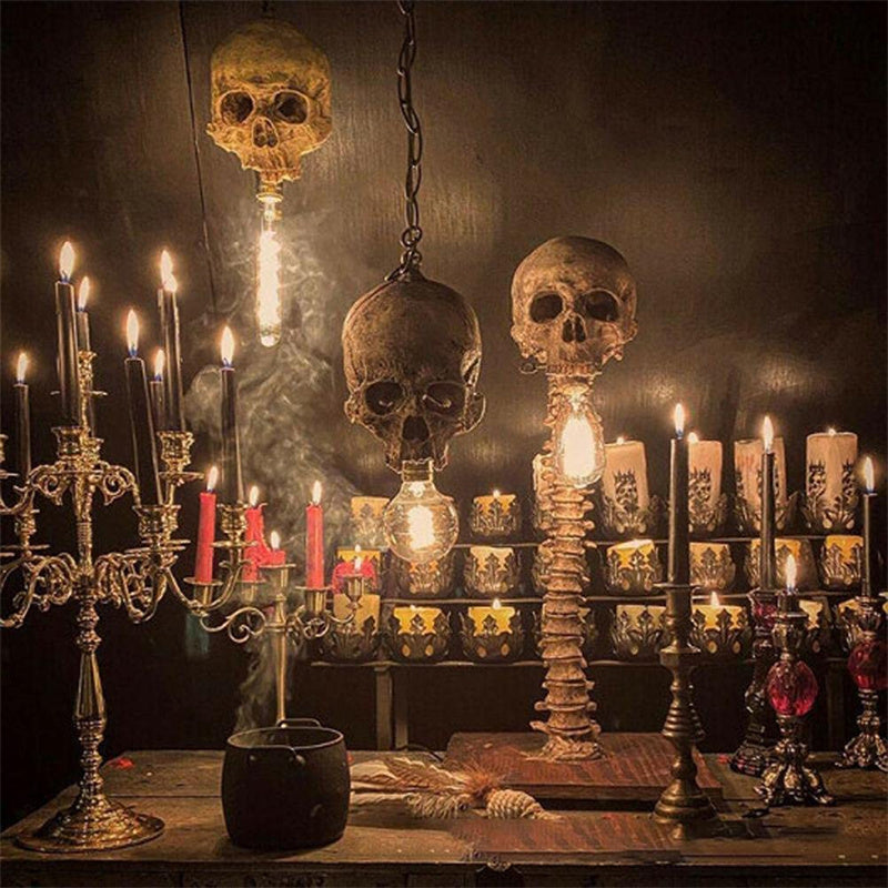 GoreGlow - Horror-kranie med rygsøjle-lampe