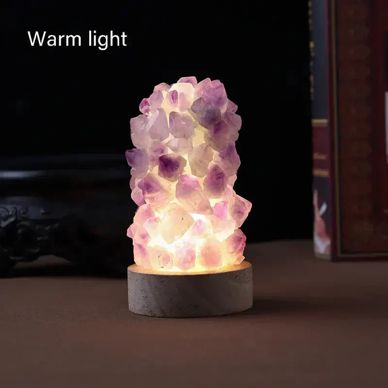CalmStone - Ametyst krystal lampe | Beroligende og stemningsfuldt lys