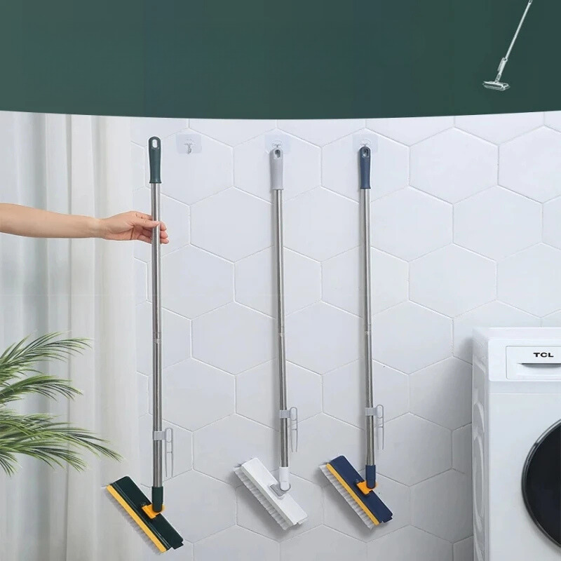 CleanPro - 2-i-1 rengøringsbørste med langt skaft til gulve og vinduer