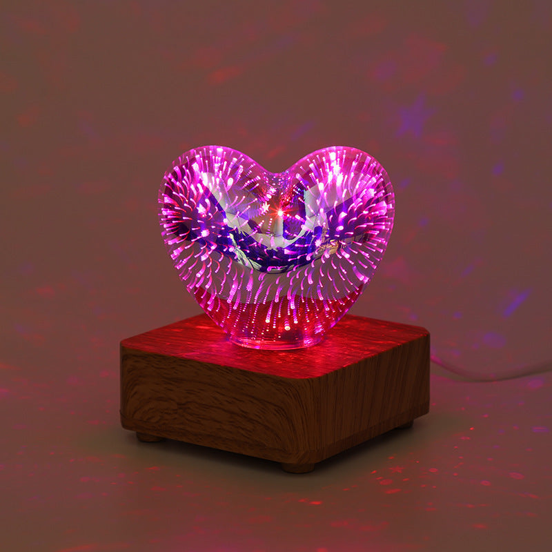 HeartGlow - 3D-hjertefyrværkeri LED-lampe - romantisk stemningsbelysning