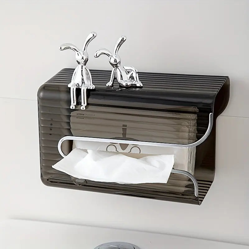 SilvaDecor - Sæt med to moderne kaninfigurer i sølv resin | Ideaal Pasen Cadeau
