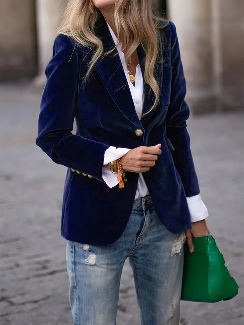 Ayla - Elegant fløjlsblazer til damer | Klassisk design sikrer tidløs elegance