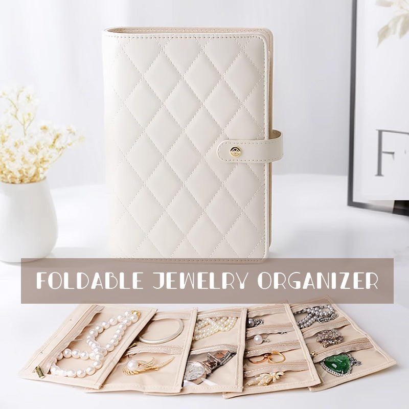 GlamFold Smykkeorganizer | Foldbar & Kompakt | Vandafvisende & Blød Velour | Rejsevenlig
