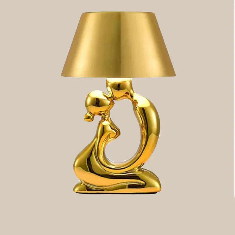 Designer Bordlampe i Metal og Glas – 50 cm Høj med Optimal Lysfordeling til Stue og Kontor-2