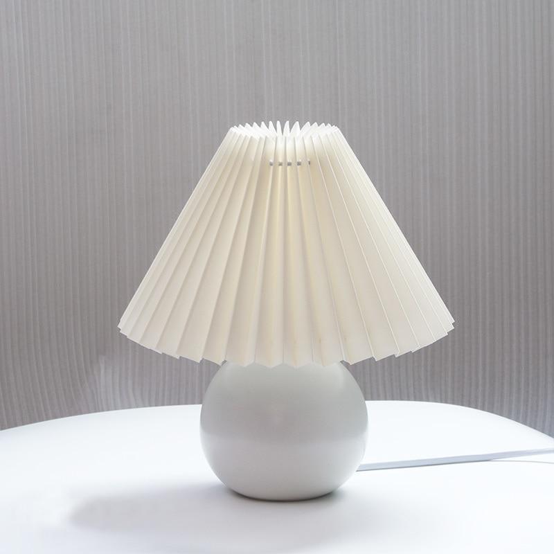 Rund LED Tafellampe i Hvidt Træ og Metal – Dimbare Indendørs Lampe til Stue og Soveværelse-5