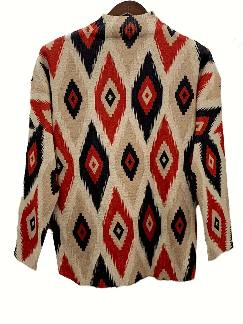 Camila - Print-jumper med stand-up-krave | Komfort og stil i ét