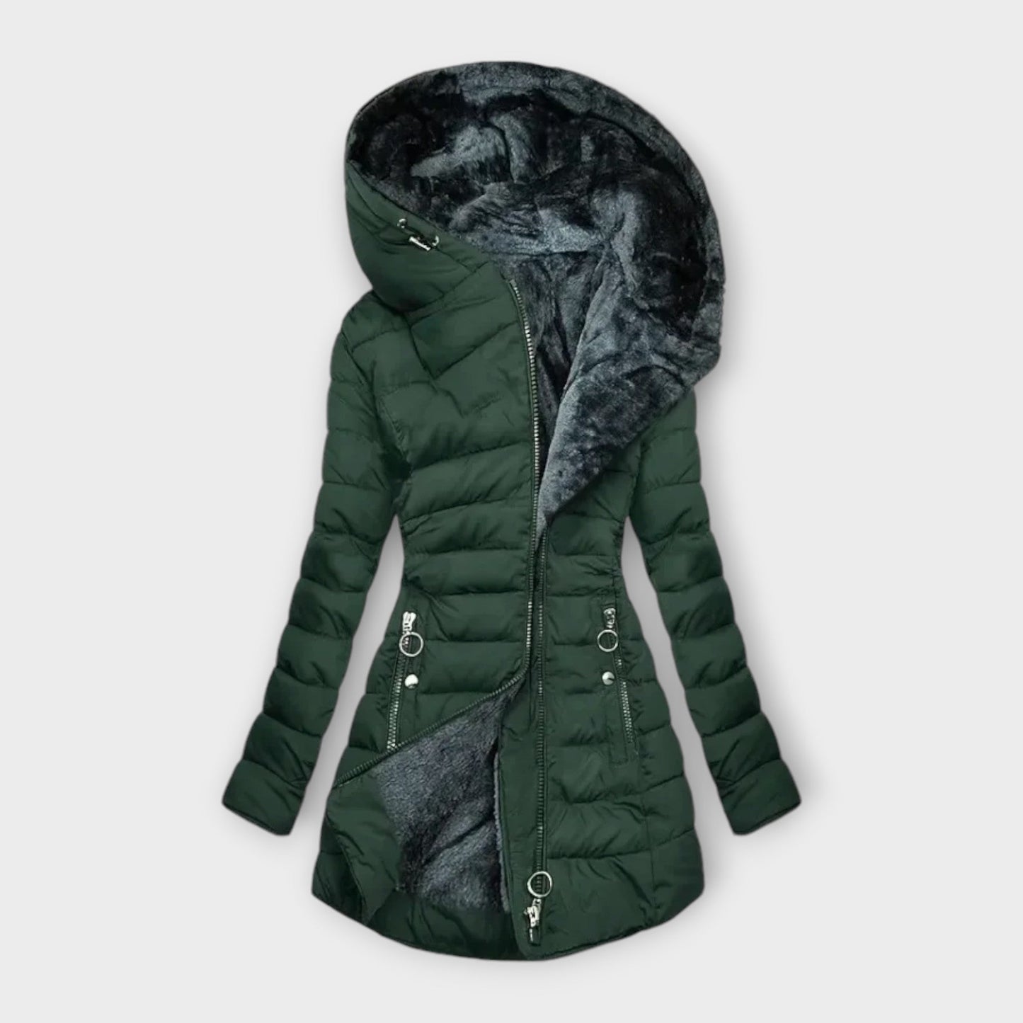 Ivy - Hyggelig pelsforet frakke | Elegance og varme i ét