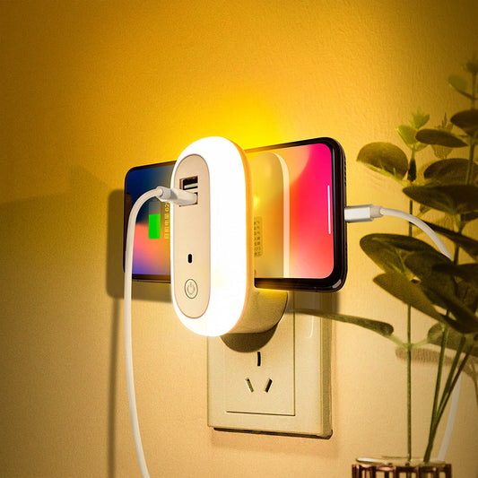 Elegant Oval Nachtlampe med USB Opladning, Fjernbetjening og Timerfunktion til Soveværelse-1