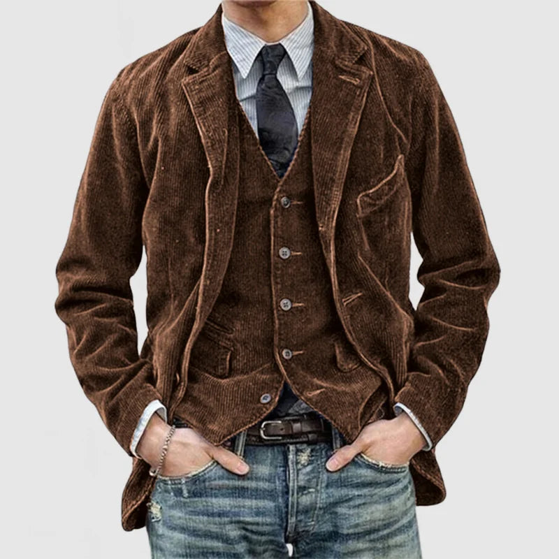 Falk - Vintage blazer og vest i fløjl | Tidløs Stil til Enhver Lejlighed