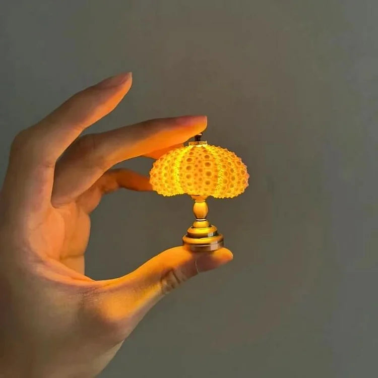 DIY Natlampe i Vintage Stil med Havpindsvin Design – Naturlige Materialer, Knapcellebatteri, Personlig Charme-4