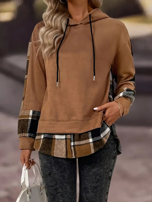 Gracie - Casual ternet langærmet top med hætte til kvinder