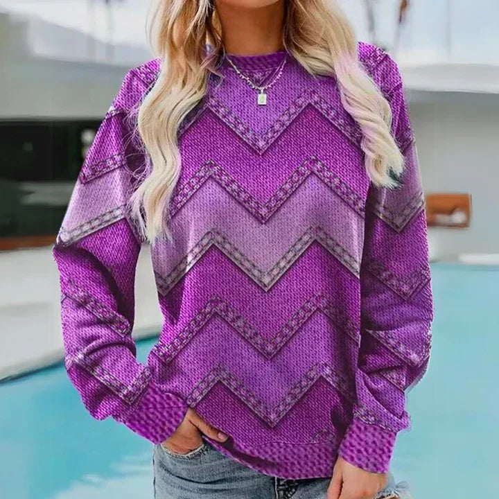 VintageVibe - Farverig vintage-strikket trøje | Stil og varme til kolde dage