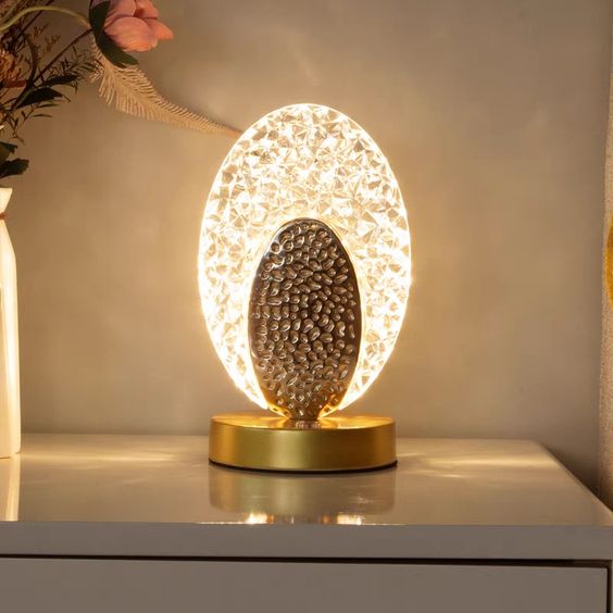 Moderne Pauw Bordlampe Uden Ledning med Justerbar Lysstyrke – Elegant USB Opladelig LED Belysning-3