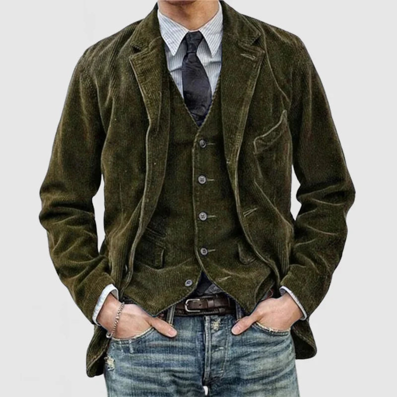 Falk - Vintage blazer og vest i fløjl | Tidløs Stil til Enhver Lejlighed