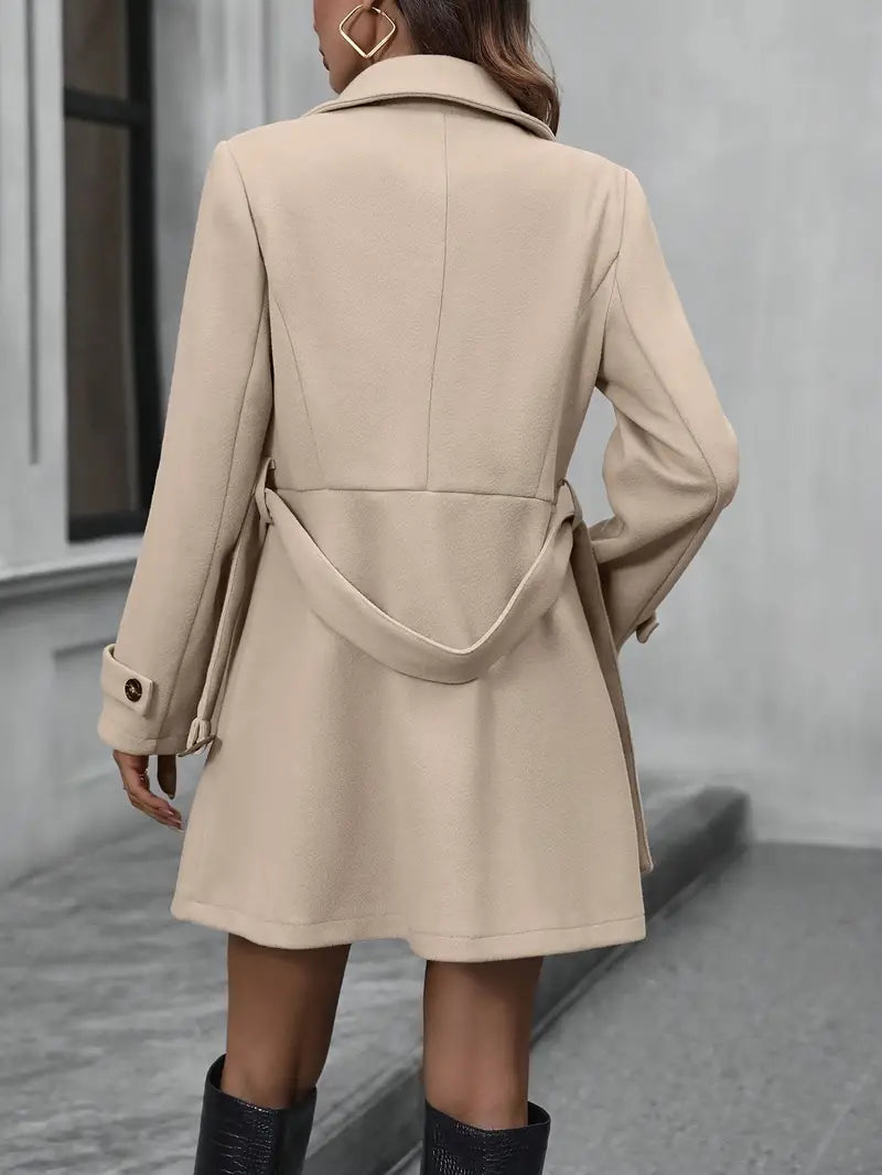 Carina - Elegant dobbeltradet trenchcoat med bælte