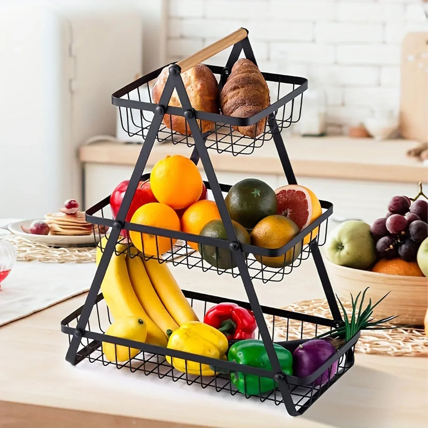 FruitLuxe - 2- og 3-lags frugtkurv | Perfekt til picnic eller i køkkenet