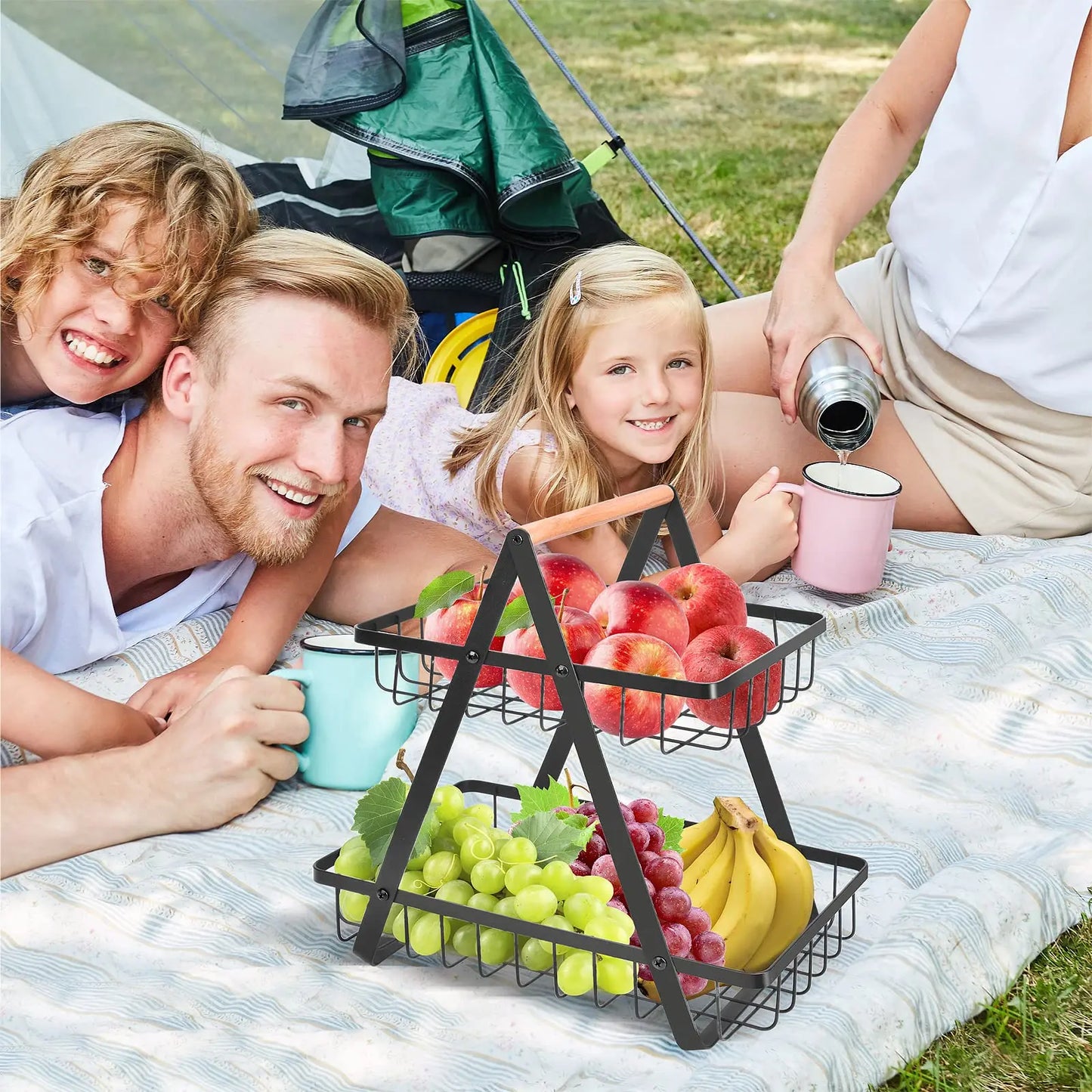 FruitLuxe - 2- og 3-lags frugtkurv | Perfekt til picnic eller i køkkenet