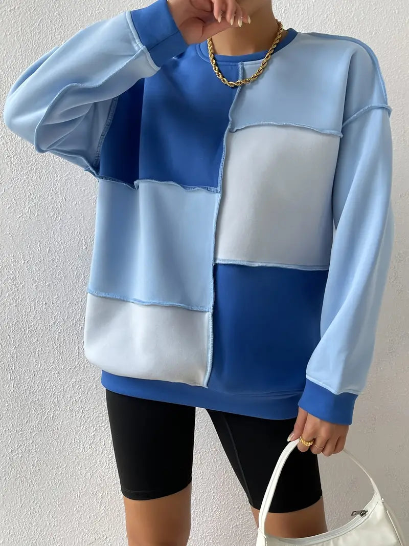 Anastasia - Sweatshirt med lange ærmer og colour block-design