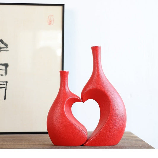 Elegant Keramisk Vase i Europæisk Design – Høj Kvalitet til Indretning i Hvid, Sort, Grå eller Blå-1