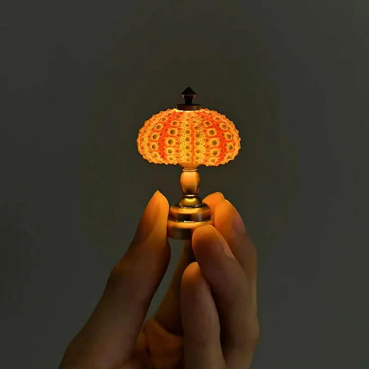 DIY Natlampe i Vintage Stil med Havpindsvin Design – Naturlige Materialer, Knapcellebatteri, Personlig Charme-2