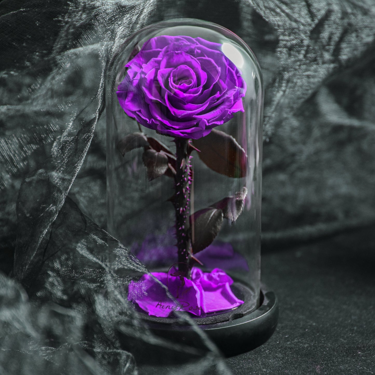 EternalBloom - Forever Rose, evighedsrose i glaskuppel, 3 dages leveringstid, blå