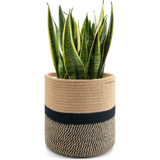 BohoBloom - Jute Rope Plant Basket Modern Floor Indoor Planter