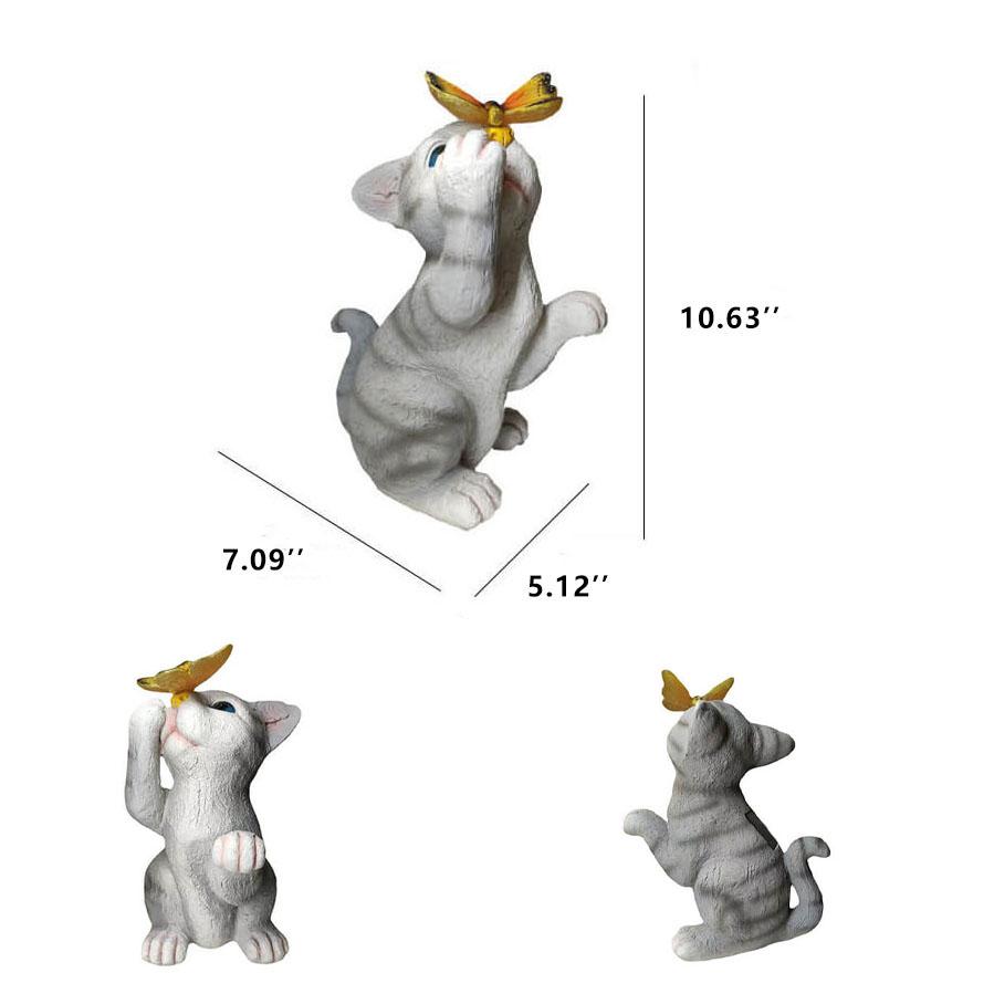 LumiArt - Solar kattehavefigur med sommerfugl