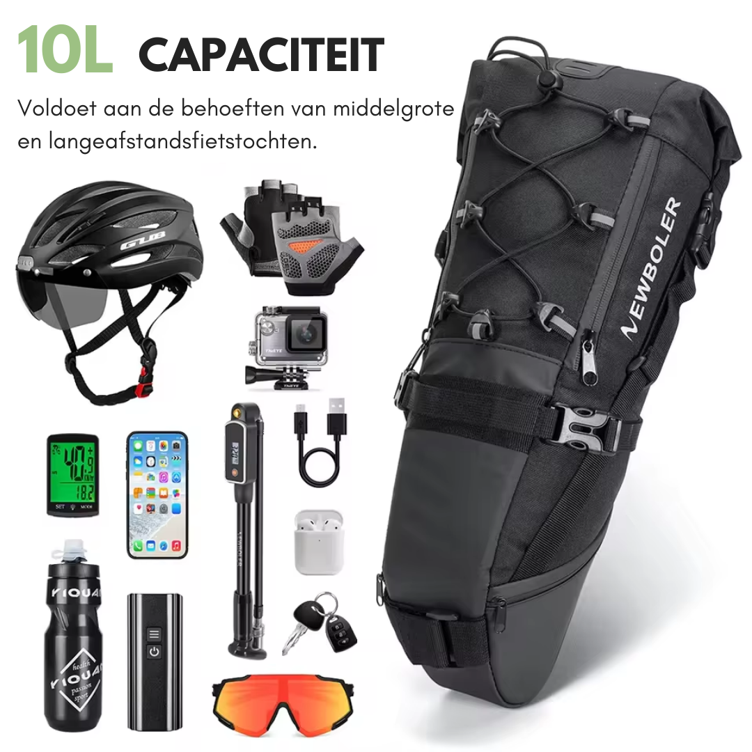 TrailGuard - Vandtæt cykelsadeltaske - 10L kapacitet