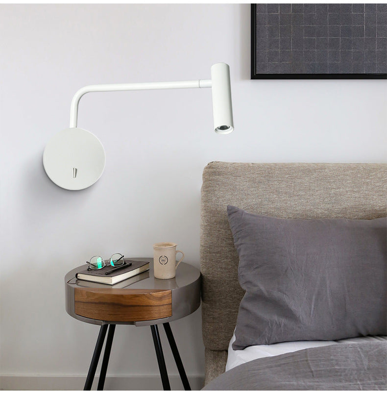 Moderne LED Væglampe i Sort/Hvid – Cylindrisk Design til Stue og Soveværelse-2