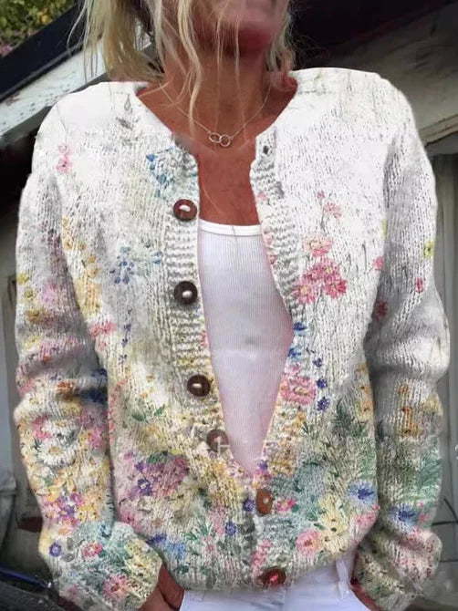 Layla - Cardigan med blomstermønster